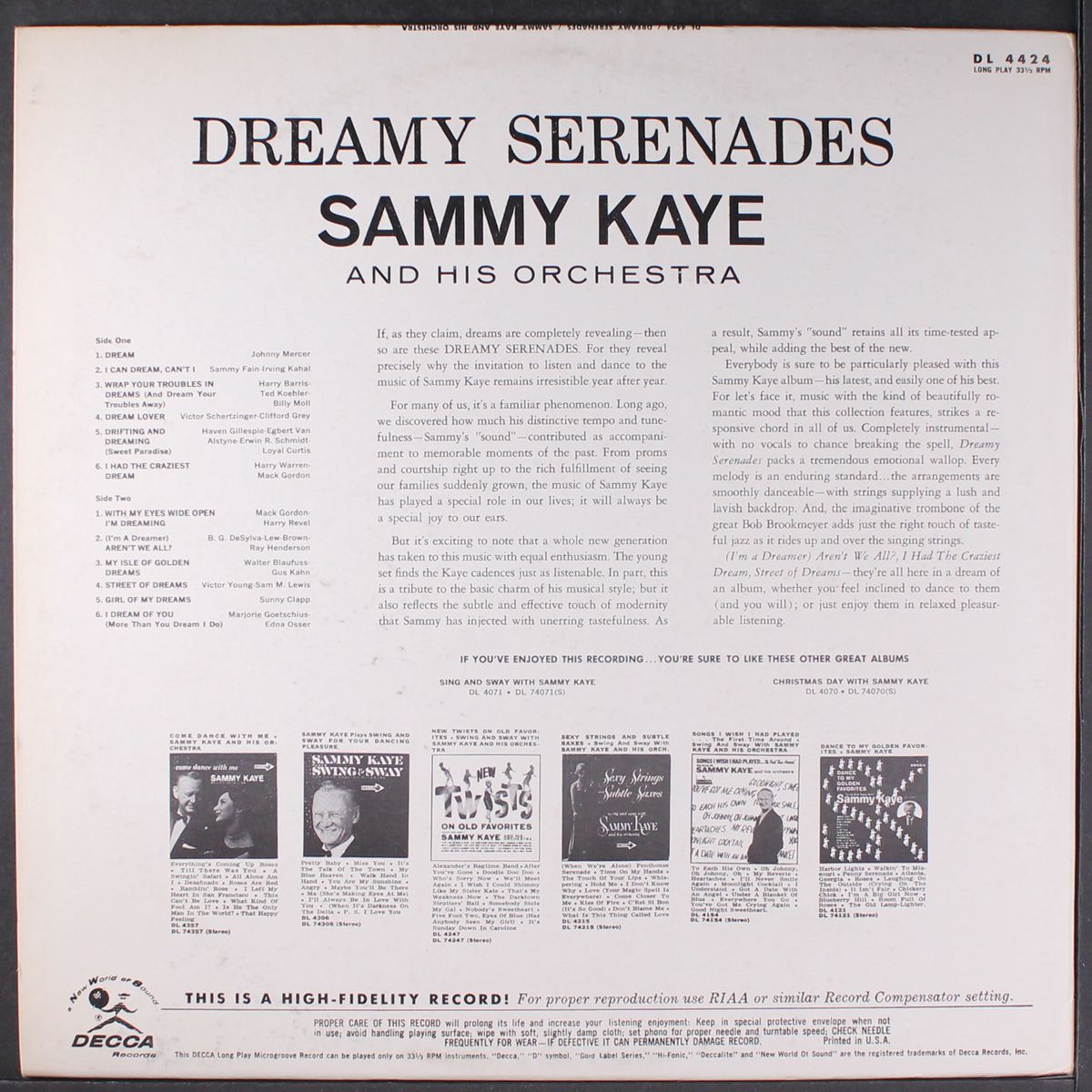 dreamy serenades by SAMMY KAYE