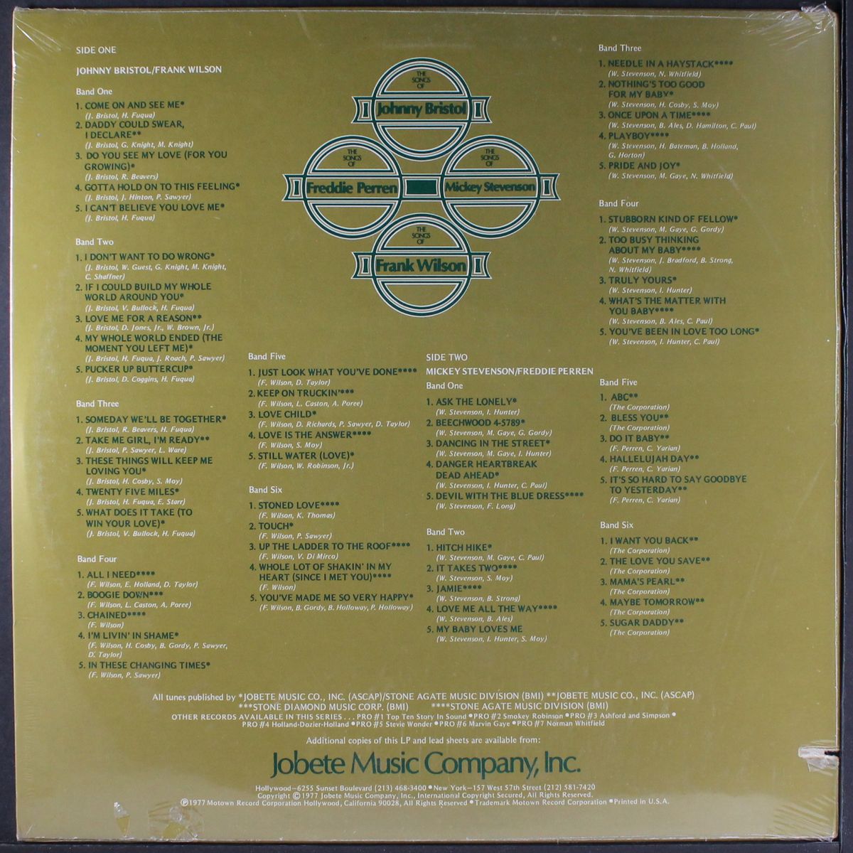 the songs of johnny bristol, freddie perren, mickey stevenson, frank wilson by VARIOUS