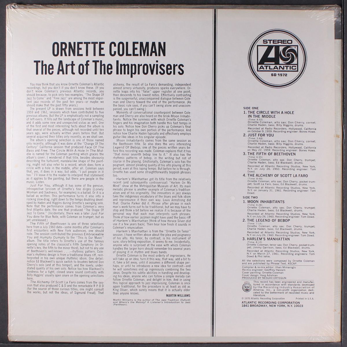 the art of the improvisers by ORNETTE COLEMAN
