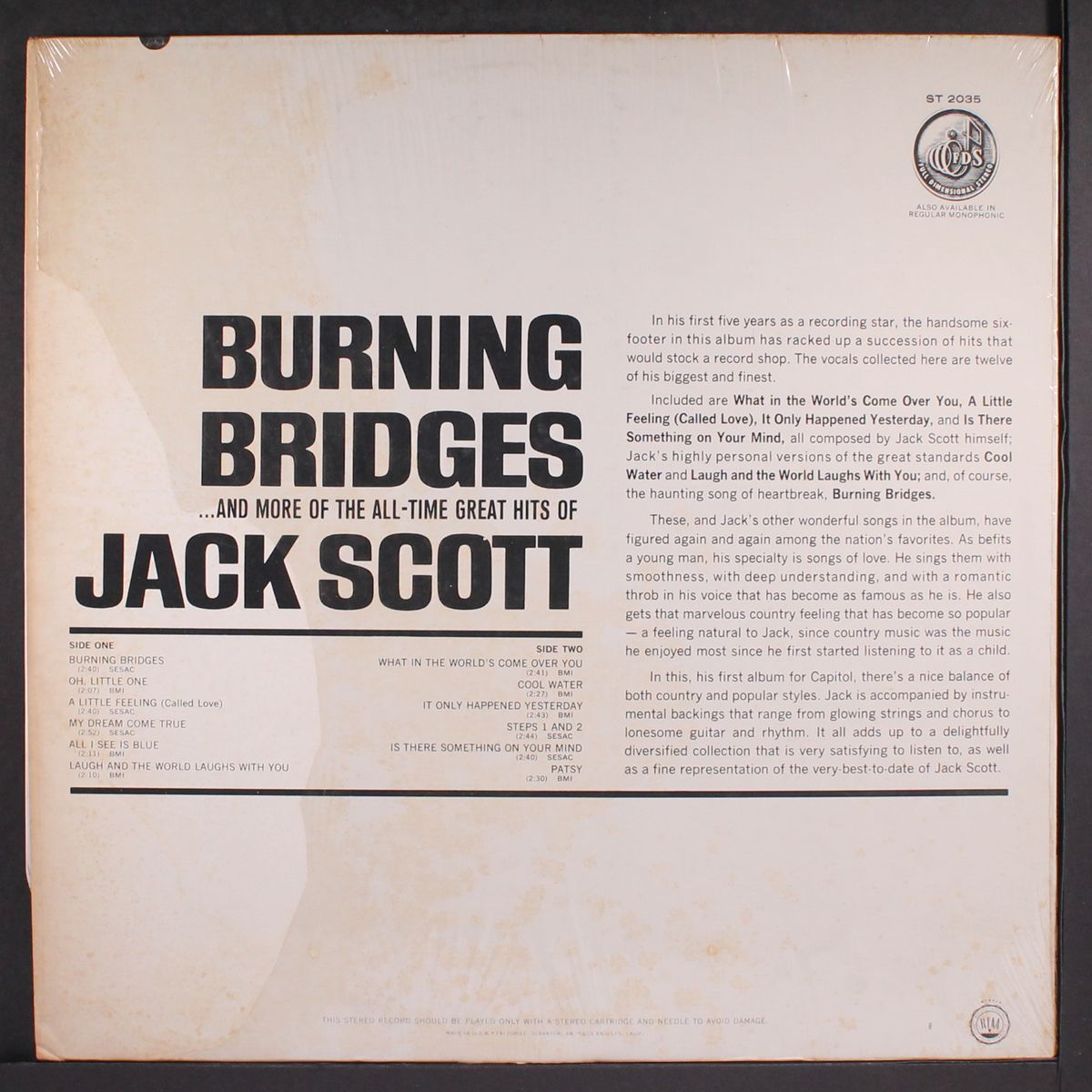 burning bridges by JACK SCOTT