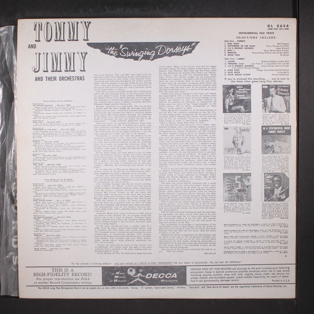 the swinging dorseys by TOMMY & JIMMY DORSEY