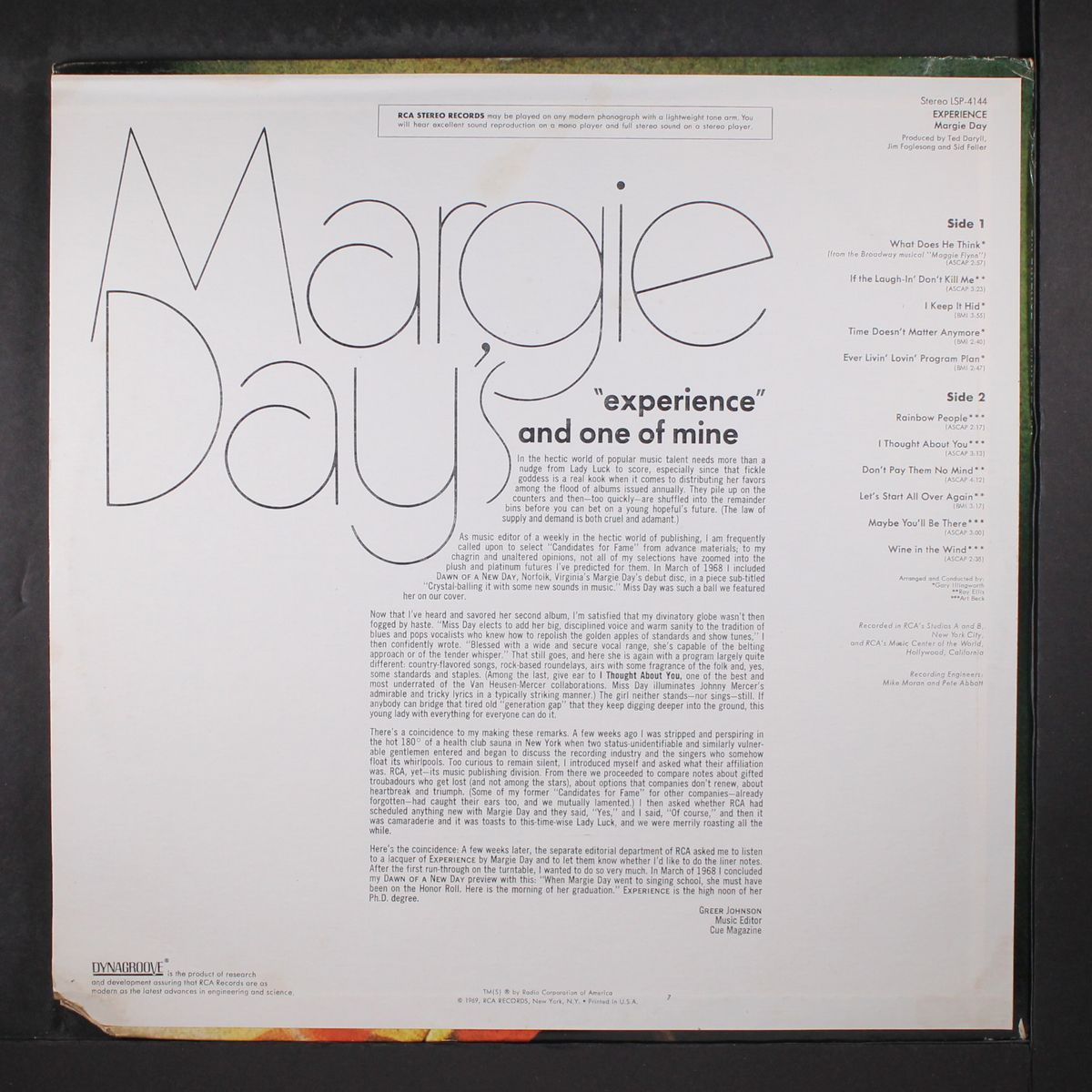 experience by MARGIE DAY