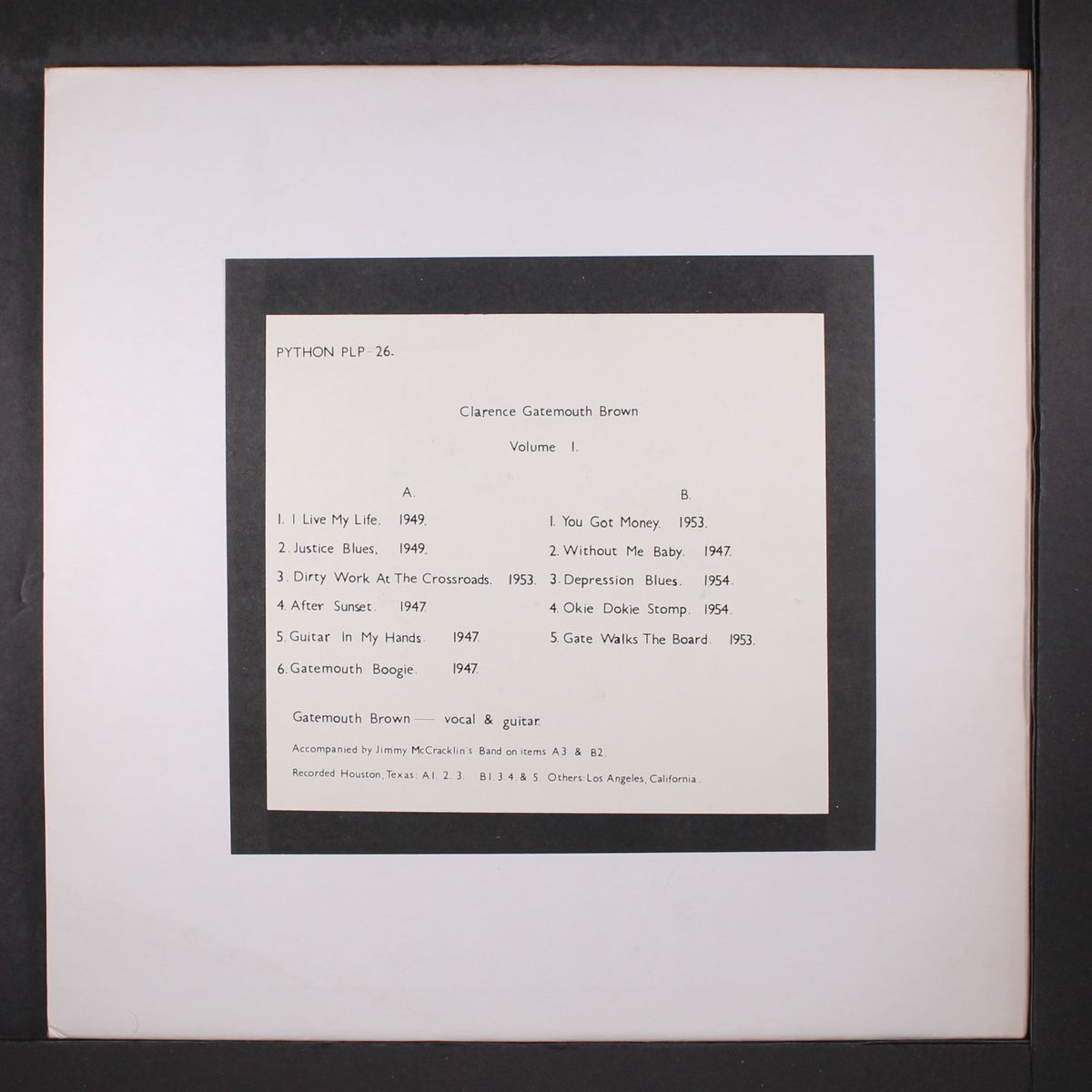 vol. 1 by CLARENCE 'GATEMOUTH' BROWN