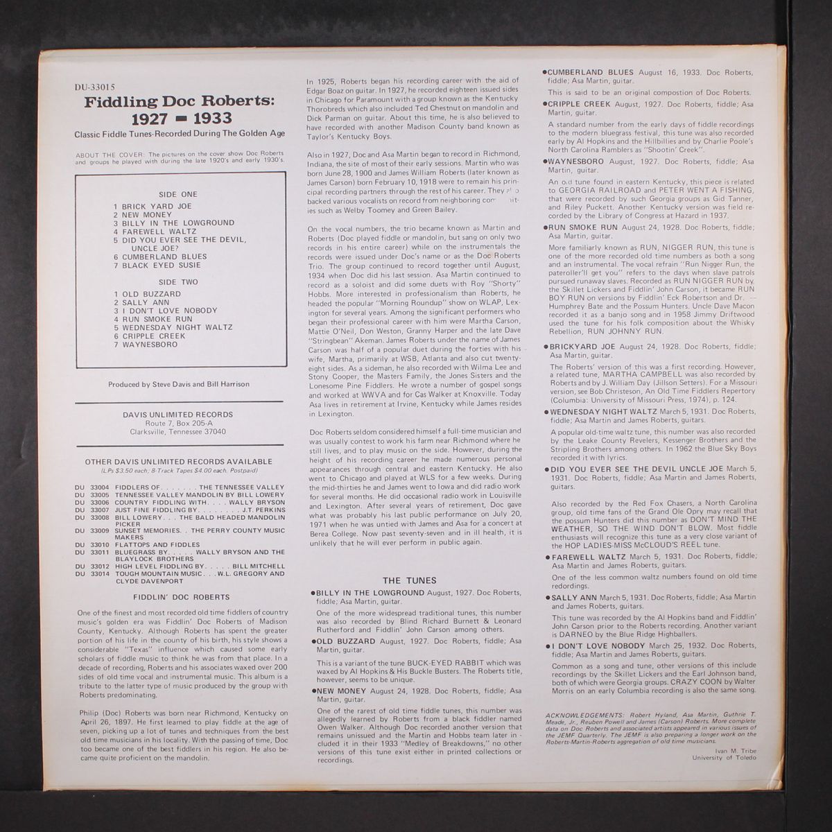 classic fiddle tunes by FIDDLING DOC ROBERTS
