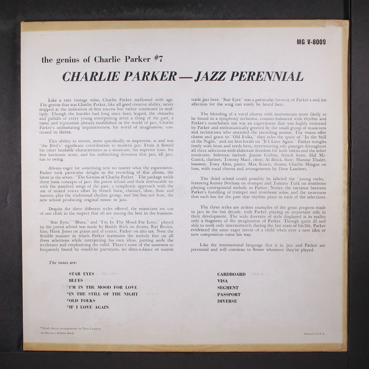 jazz perennial by CHARLIE PARKER
