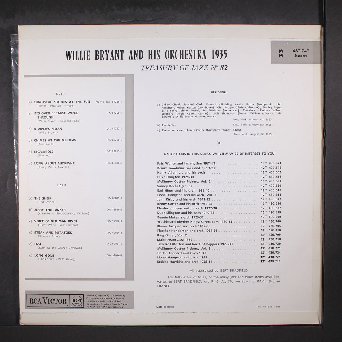 treasury of jazz no. 82 by WILLIE BRYANT