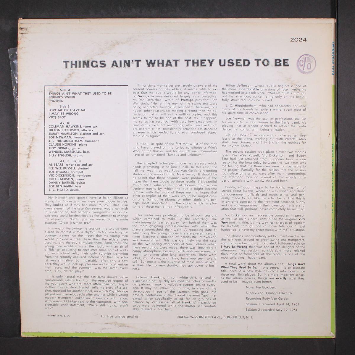 things ain't what they used to be by COLEMAN HAWKINS