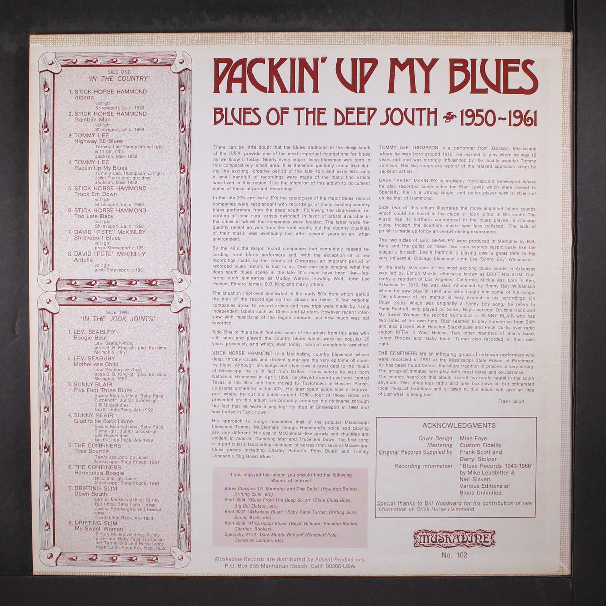 packin' up my blues: blues from the deep south, 1950-1961 by VARIOUS