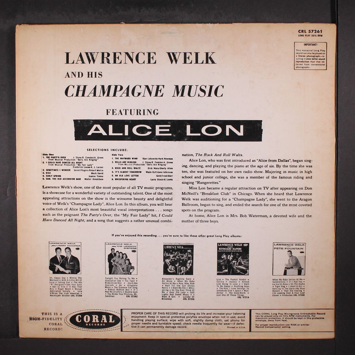 featuring alice lon by LAWRENCE WELK