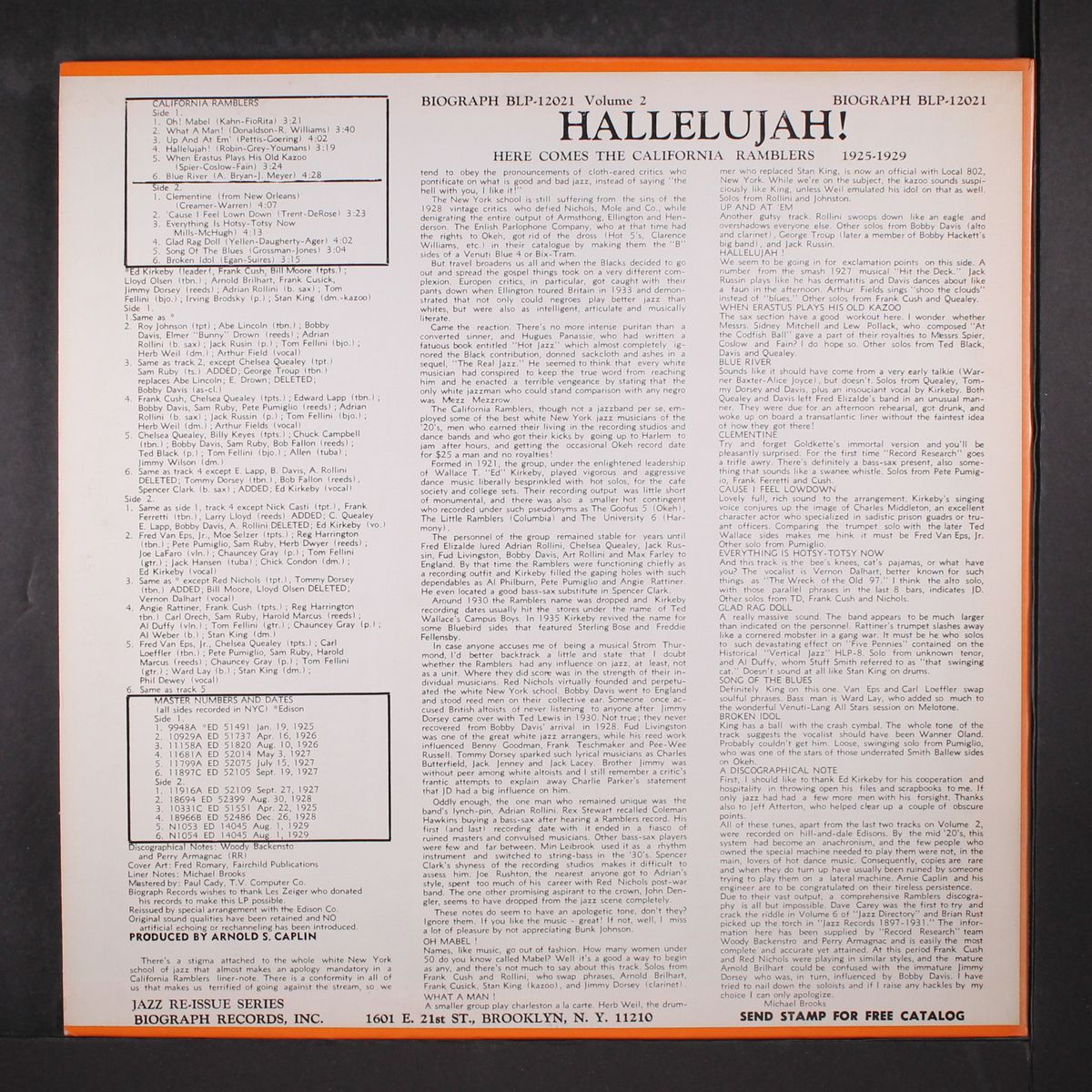 hallelujah! 1925-29 vol. 2 by CALIFORNIA RAMBLERS