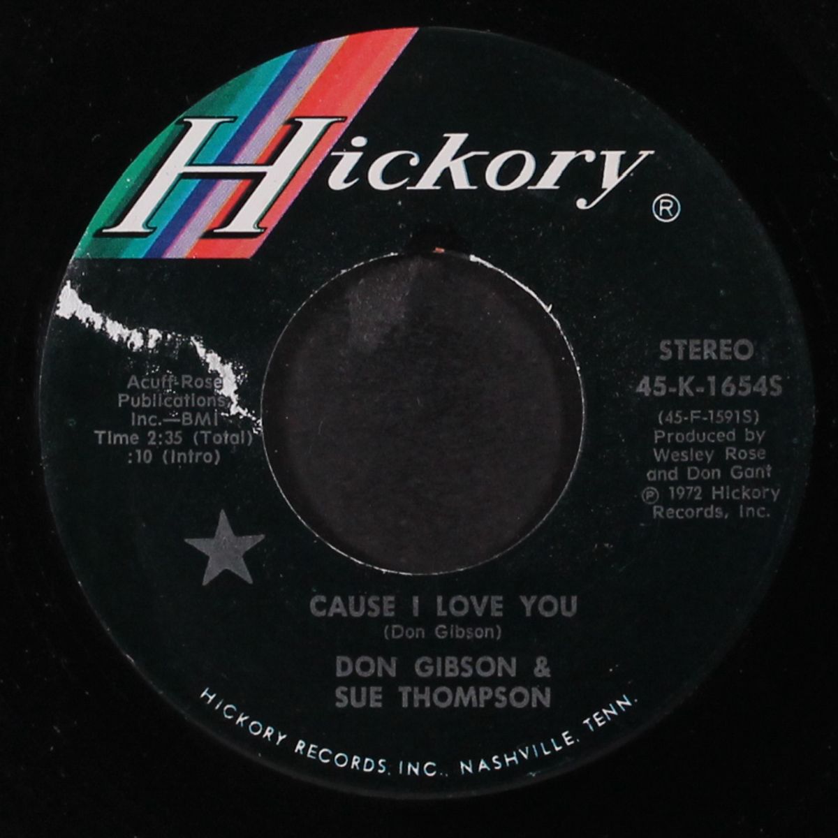 cause i love you / my tears don't show by DON GIBSON & SUE THOMPSON