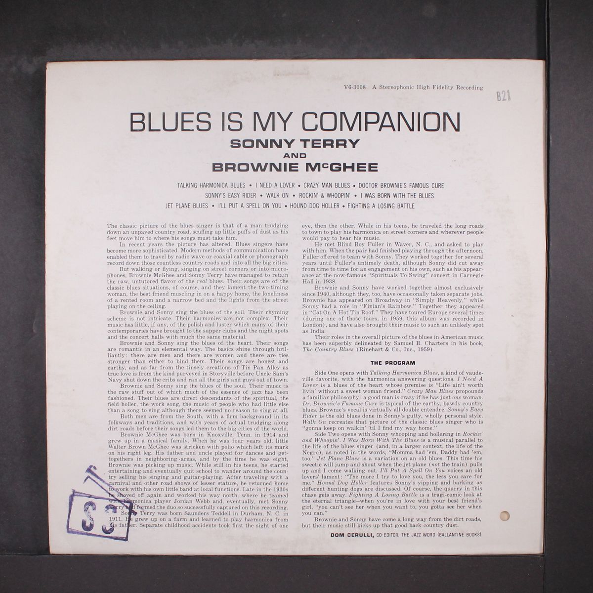 blues is my companion by SONNY TERRY & BROWNIE MCGHEE