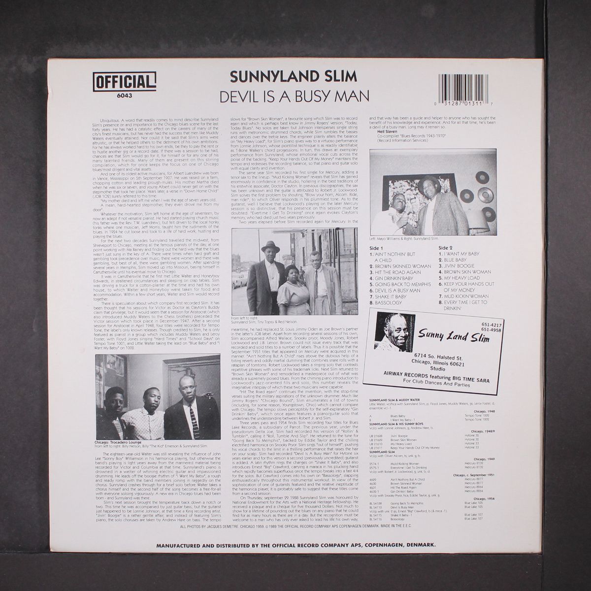 devil is a busy man by SUNNYLAND SLIM