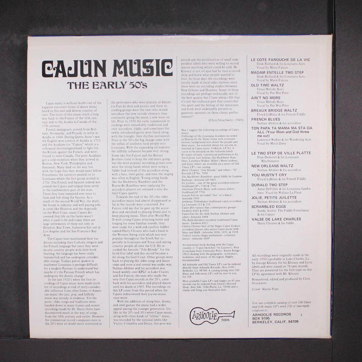 cajun music, the early 50's by VARIOUS