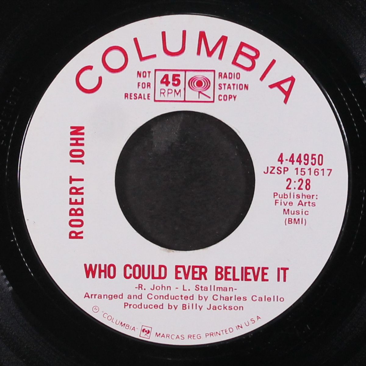 who could ever believe it by ROBERT JOHN