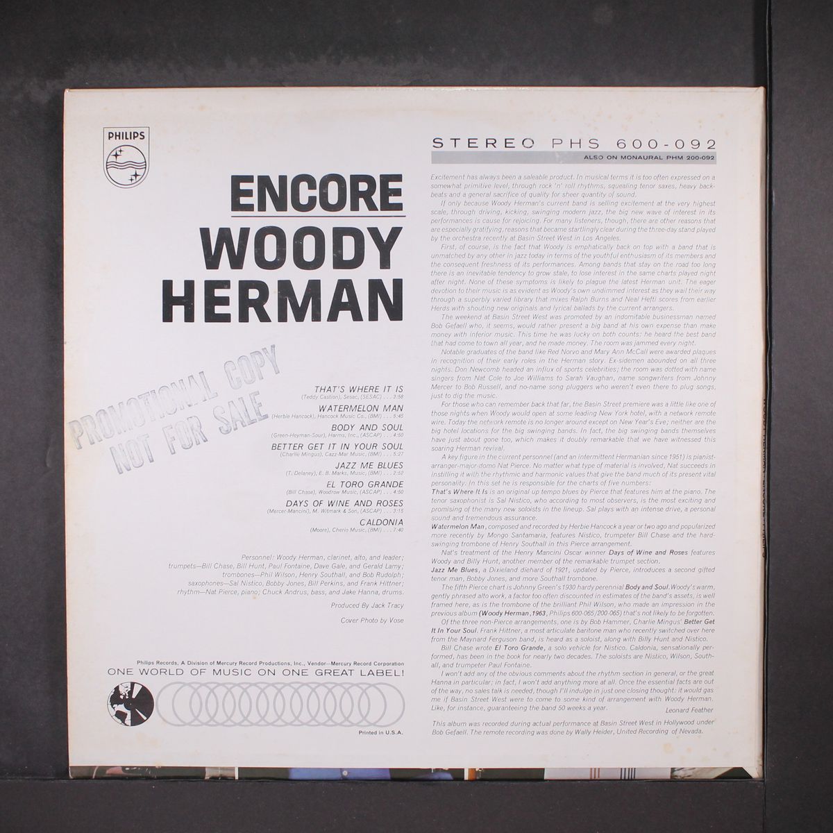 encore by WOODY HERMAN