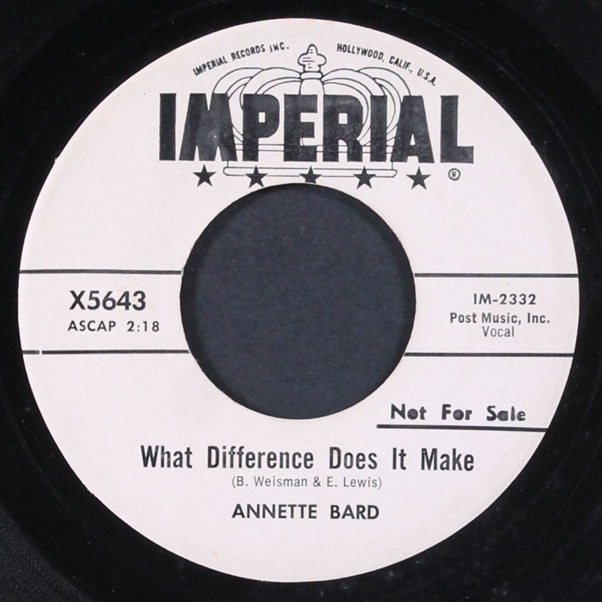 alibi / what difference does it make by ANNETTE BARD