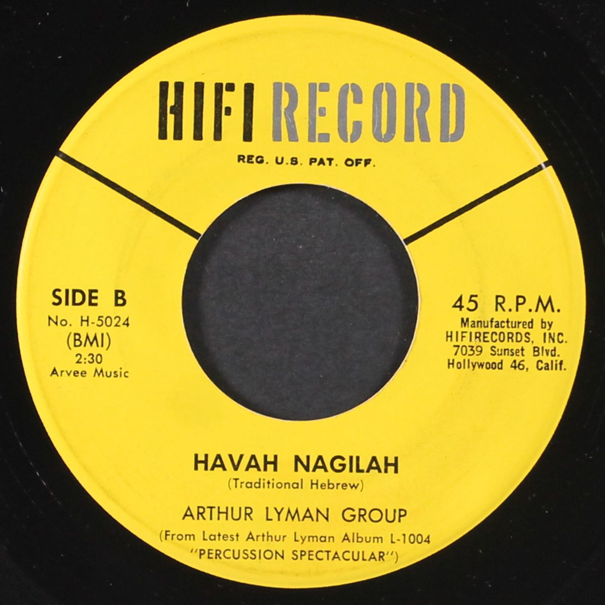 yellow bird / havah nagila by ARTHUR LYMAN