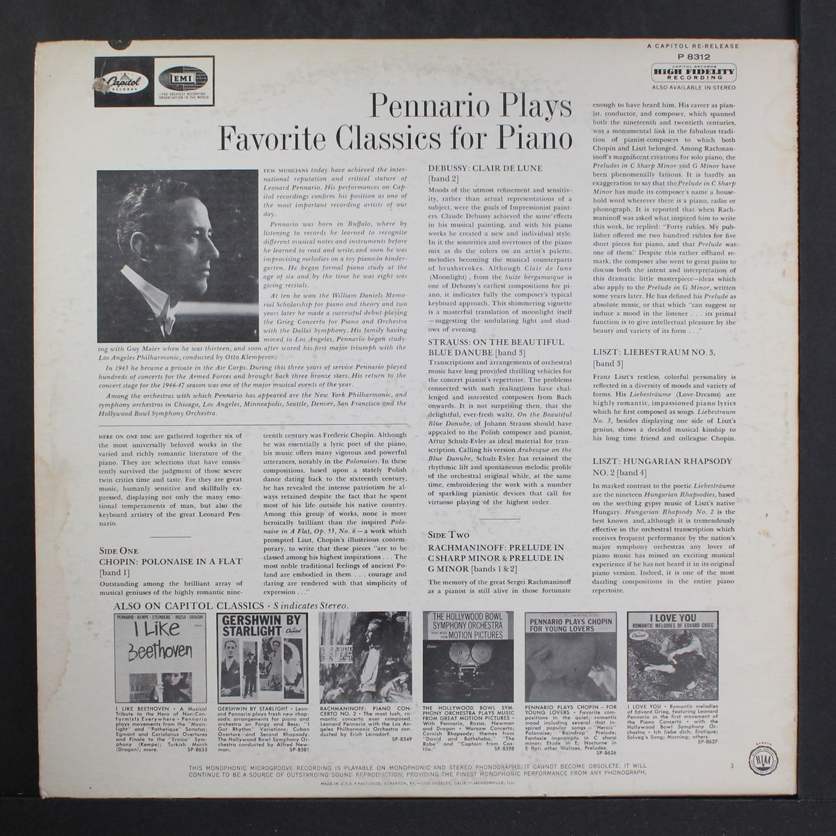 plays favorite classics for piano by LEONARD PENNARIO