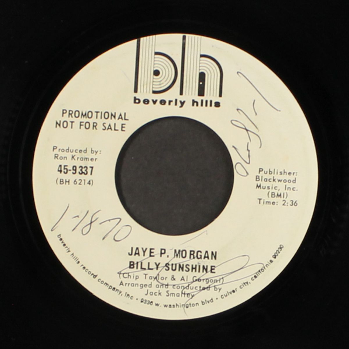 billy sunshine / love of a gentle man by JAYE P. MORGAN