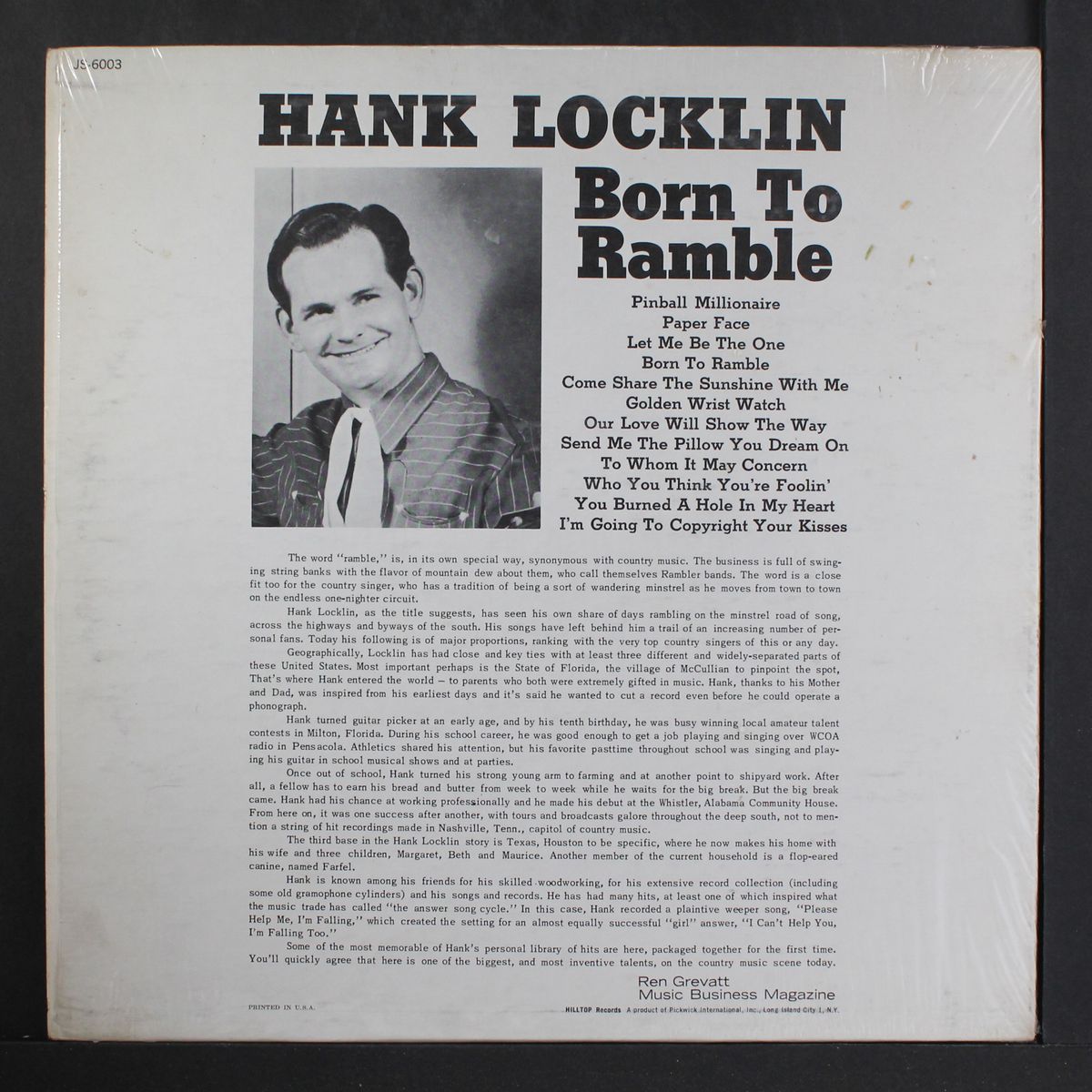 born to ramble by HANK LOCKLIN