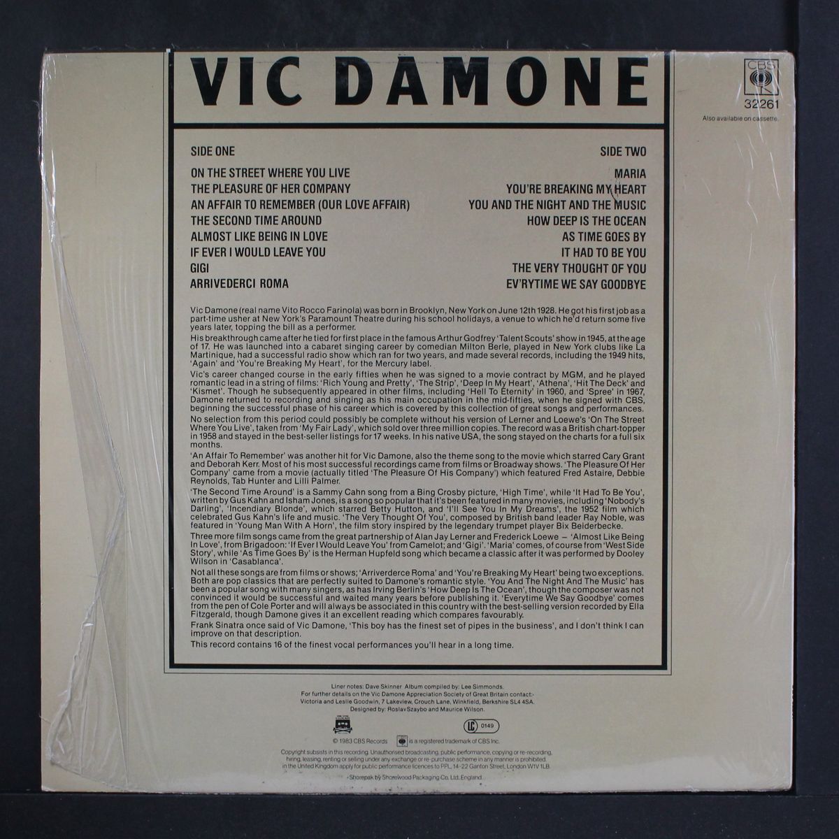 sings the great songs by VIC DAMONE