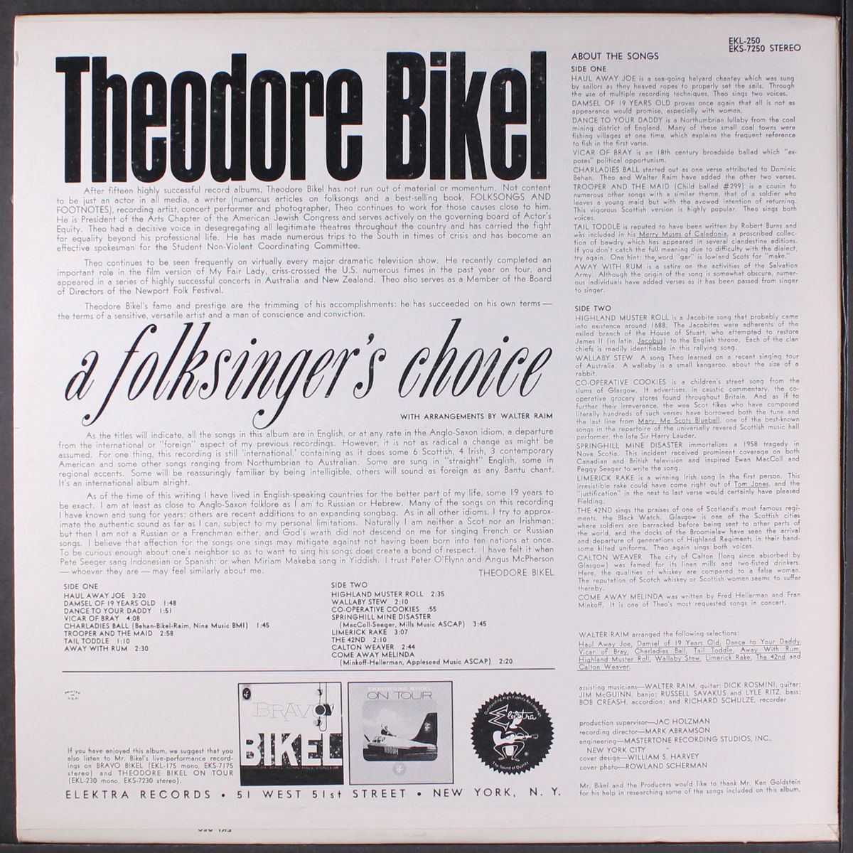 a folksinger's choice by THEODORE BIKEL
