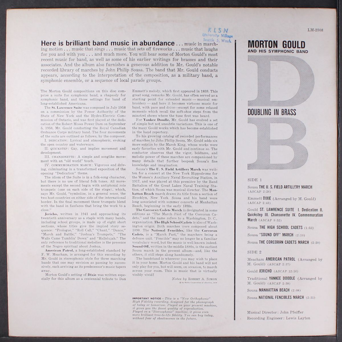 doubling in brass by MORTON GOULD