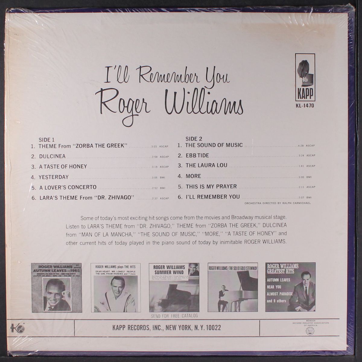 i'll remember you by ROGER WILLIAMS