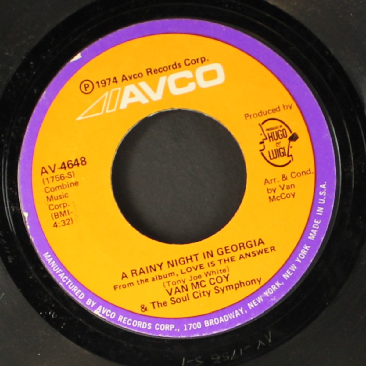 boogie down / a rainy night in georgia by VAN MCCOY