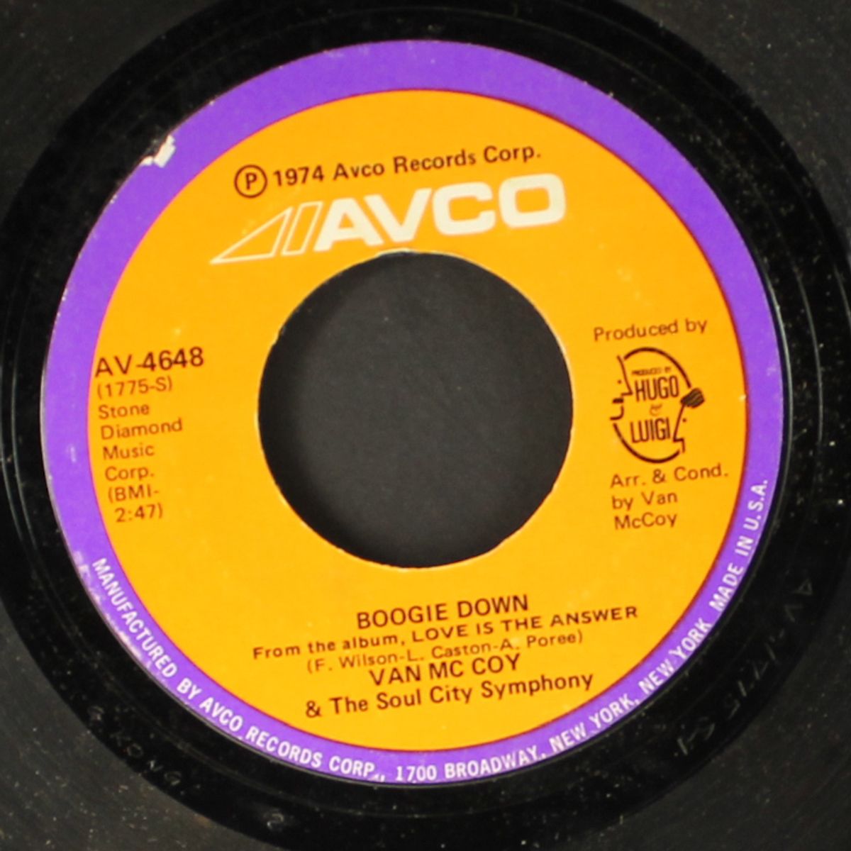 boogie down / a rainy night in georgia by VAN MCCOY