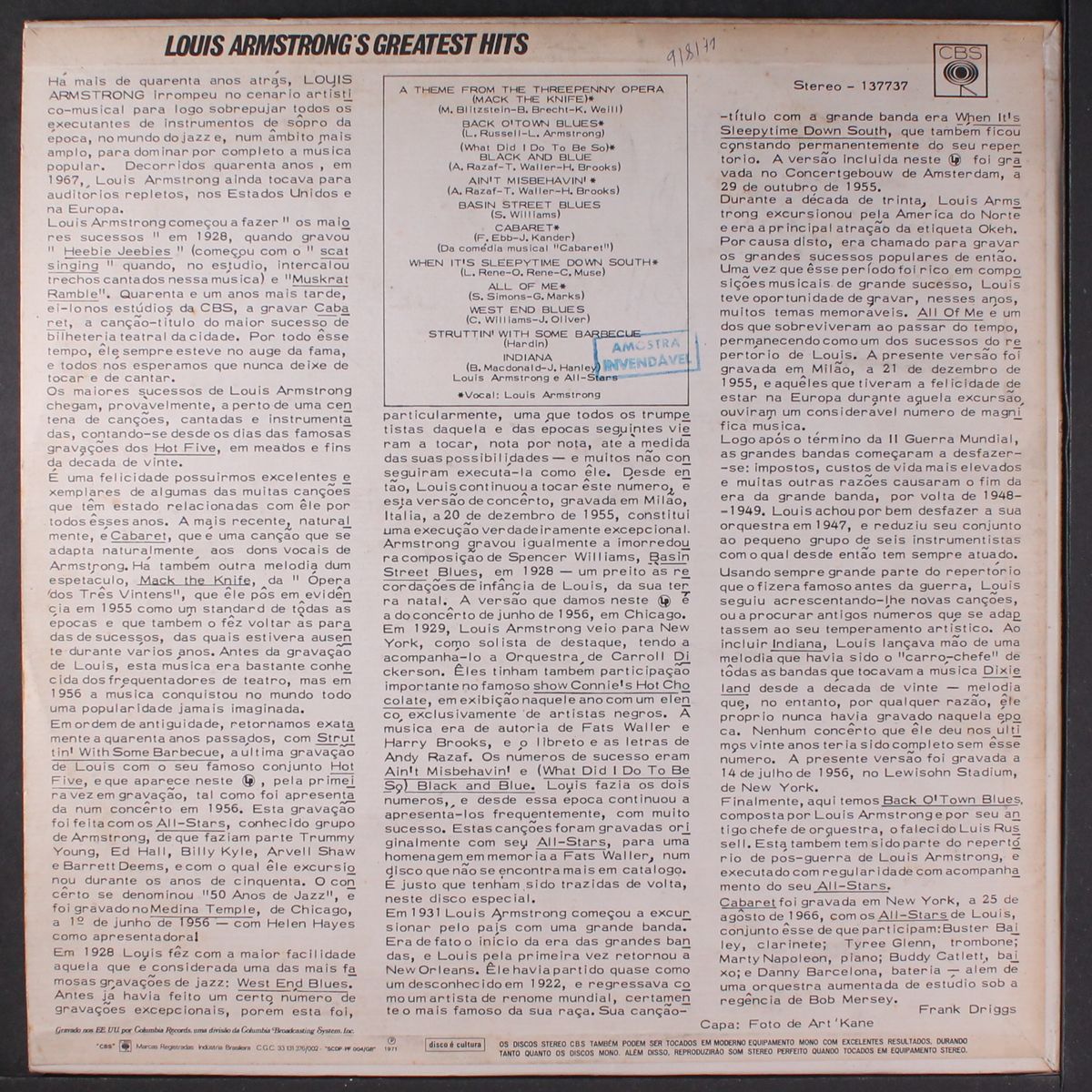 greatest hits by LOUIS ARMSTRONG