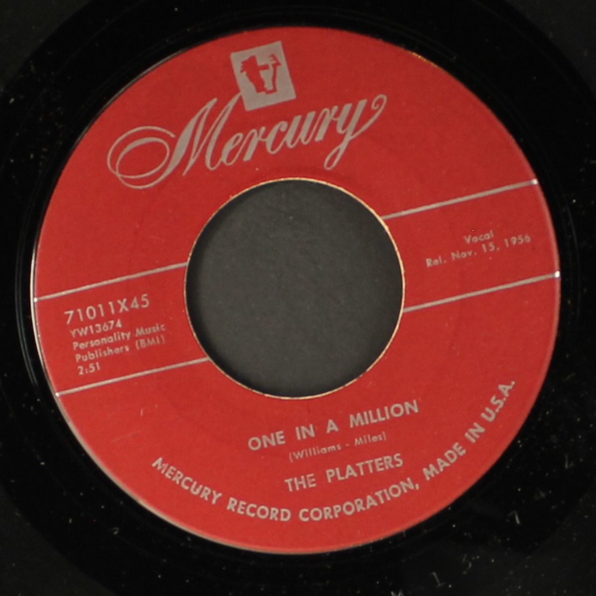 one in a million / on my word of honor by PLATTERS