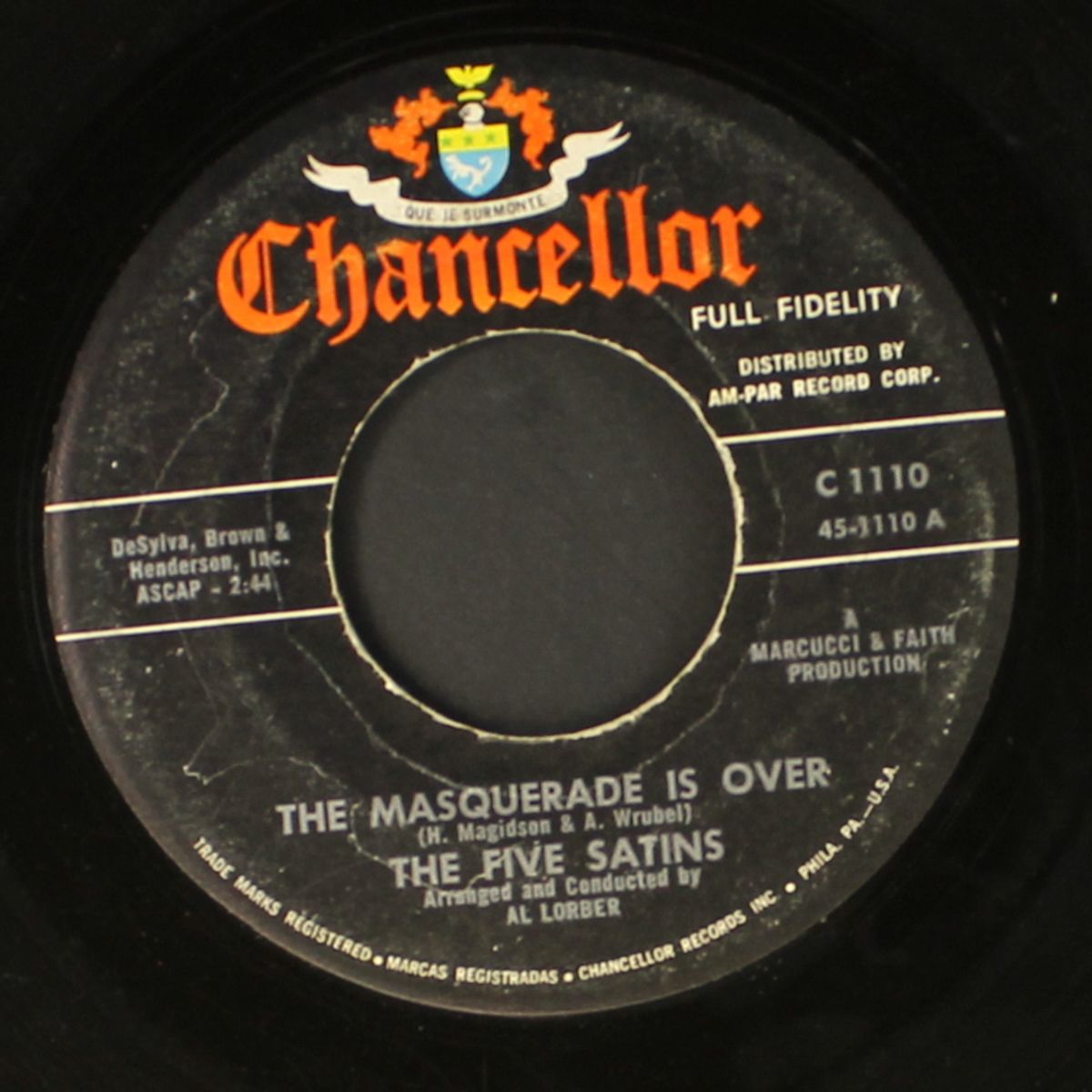 the masquerade is over / raining in my heart by FIVE SATINS