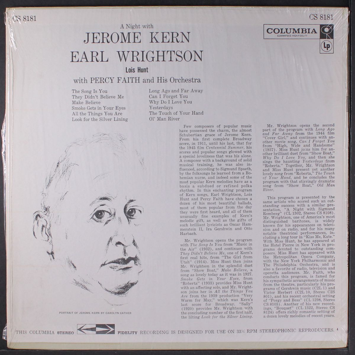 a night with jerome kern by EARL WRIGHTSON & LOIS HUNT