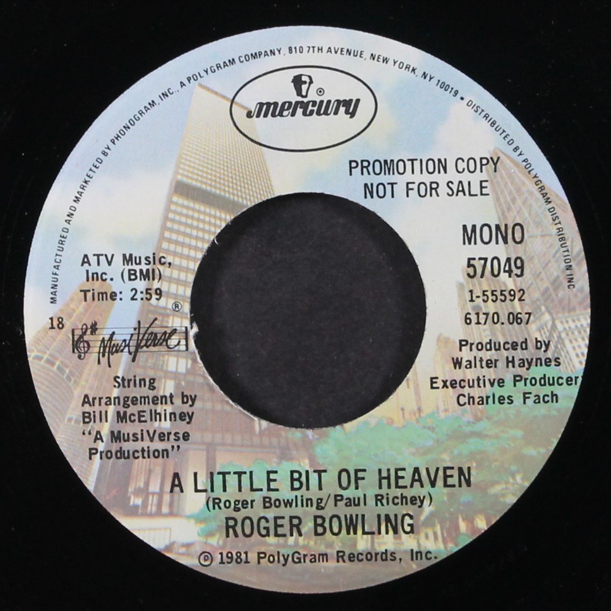 a little bit of heaven / she can't break it to her heart by ROGER BOWLING