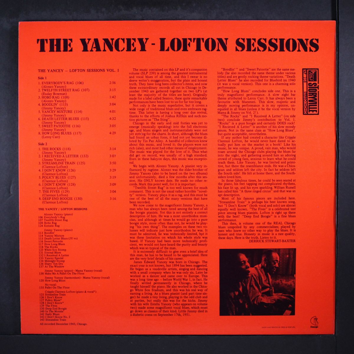 the yancey-lofton sessions, vol. 1 by ALONZO YANCEY, JIMMY YANCEY & CRIPPLE CLARENCE