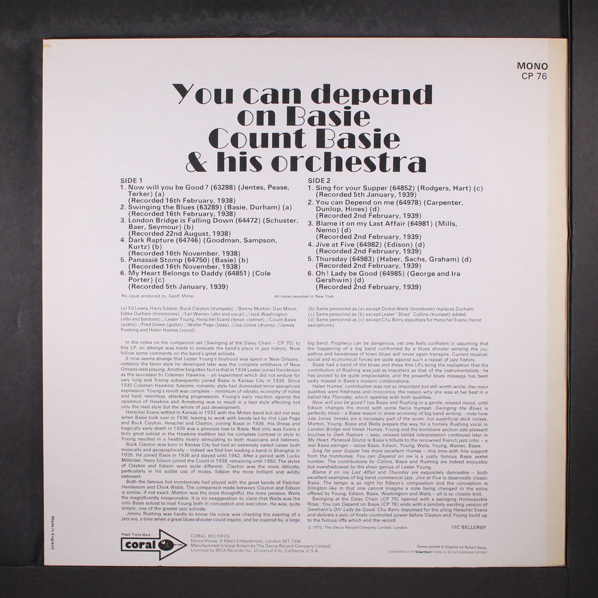 you can depend on basie by COUNT BASIE