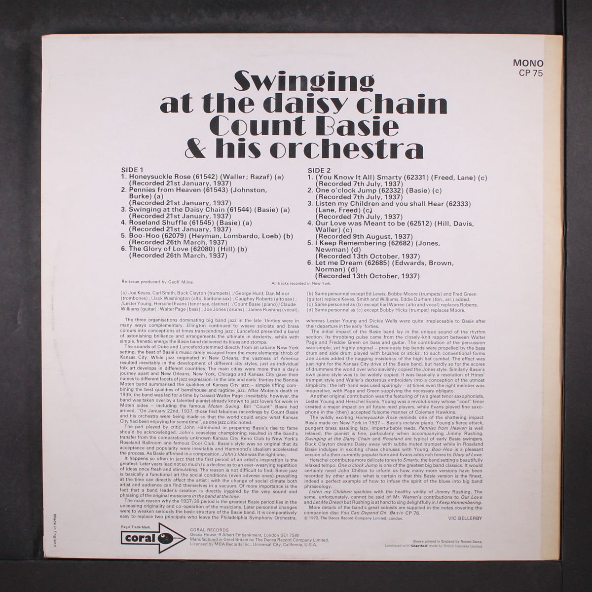 swinging at the daisy chain by COUNT BASIE