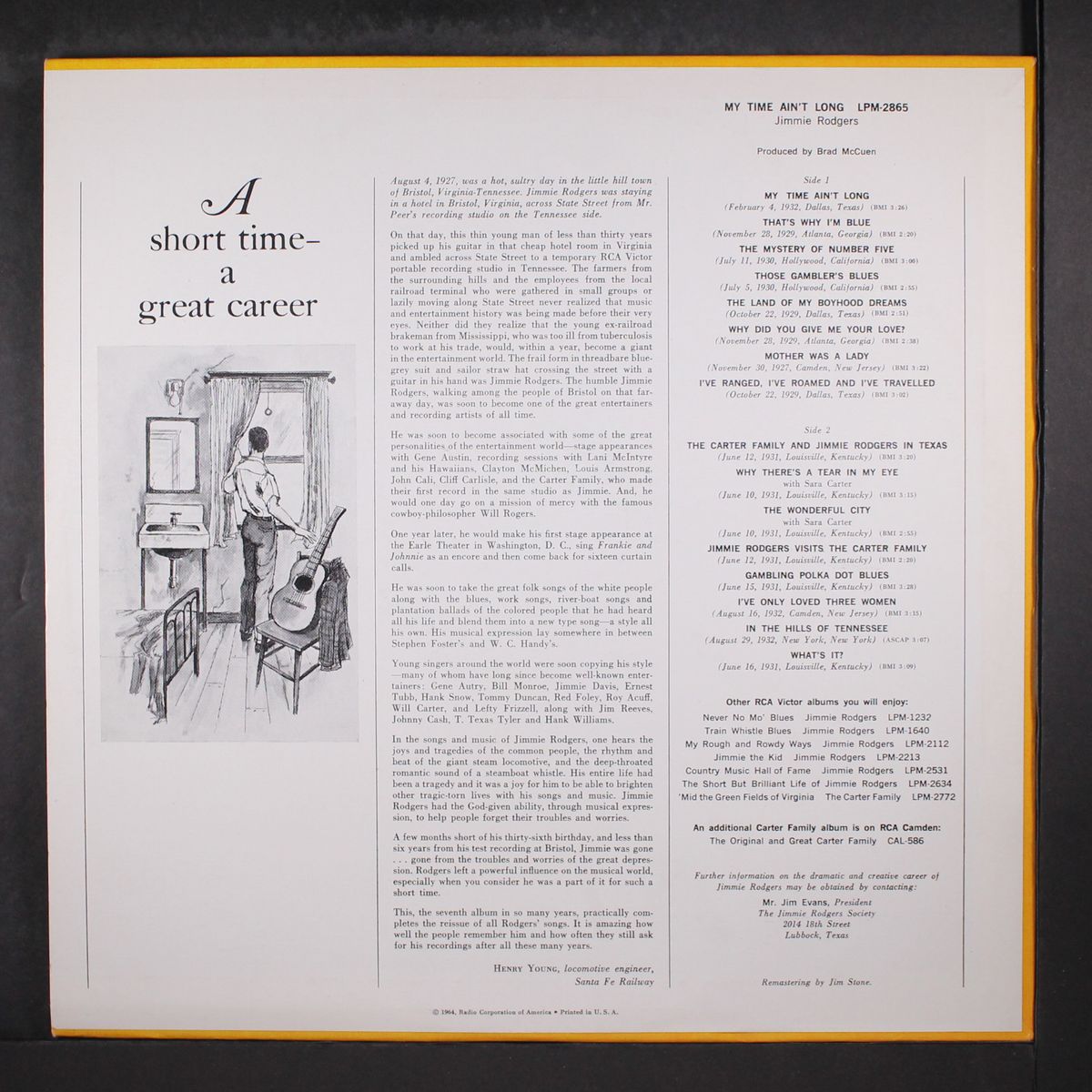 my time ain't long by JIMMIE RODGERS