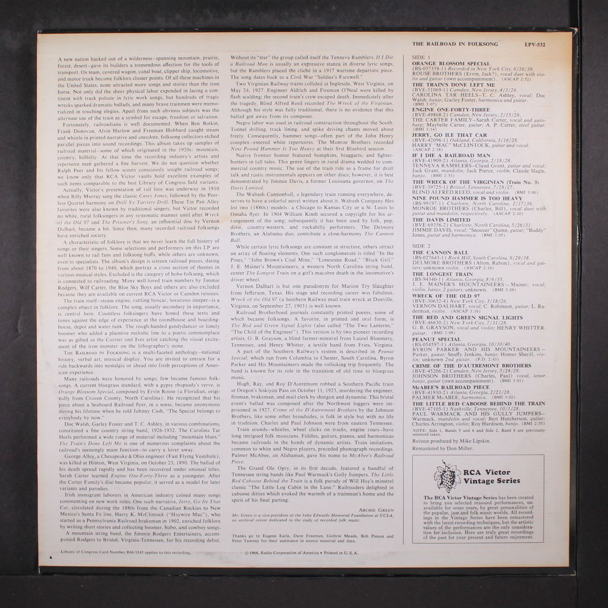 the railroad in folk song by VARIOUS
