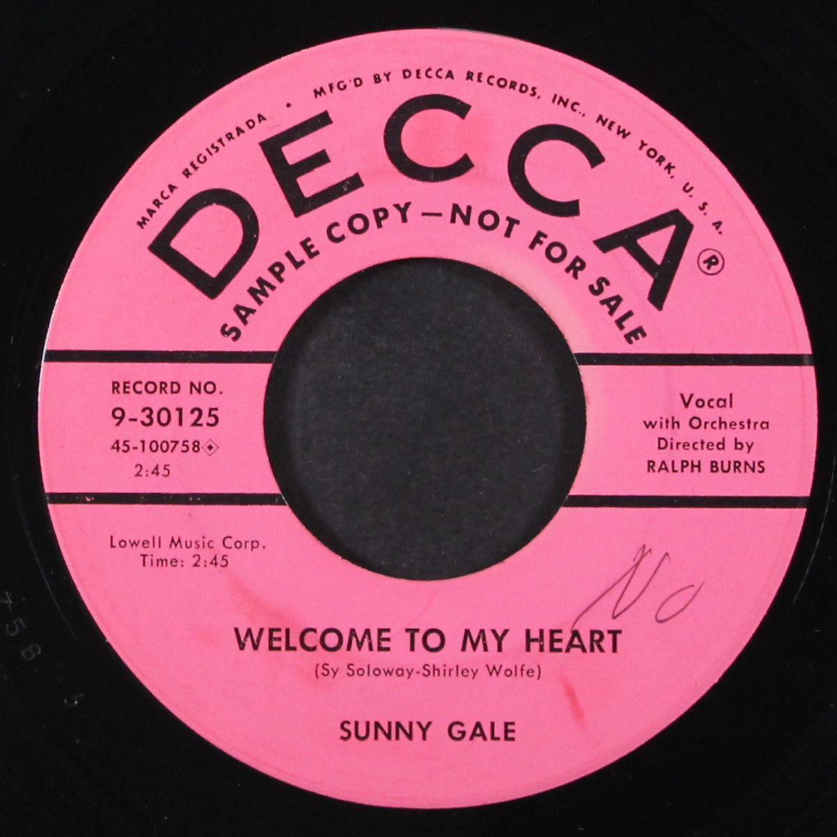 hot dog! that made him mad / welcome to my heart by SUNNY GALE