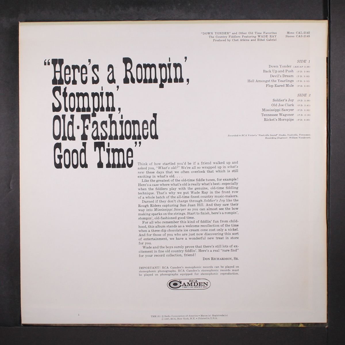 down yonder by COUNTRY FIDDLERS FEATURING WADE RAY