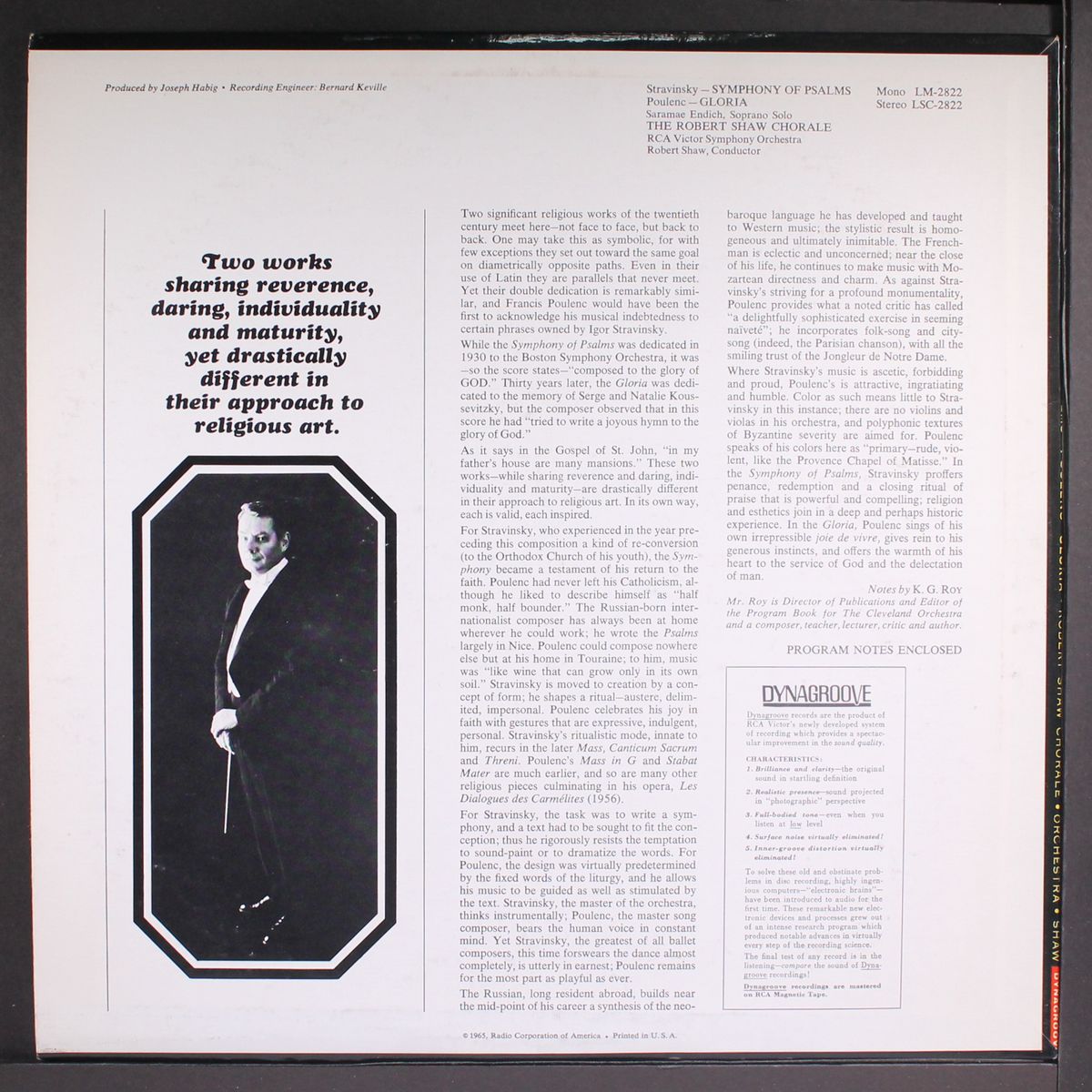 stravinsky: symphony of psalms, poulenc: gloria by ROBERT SHAW CHORALE
