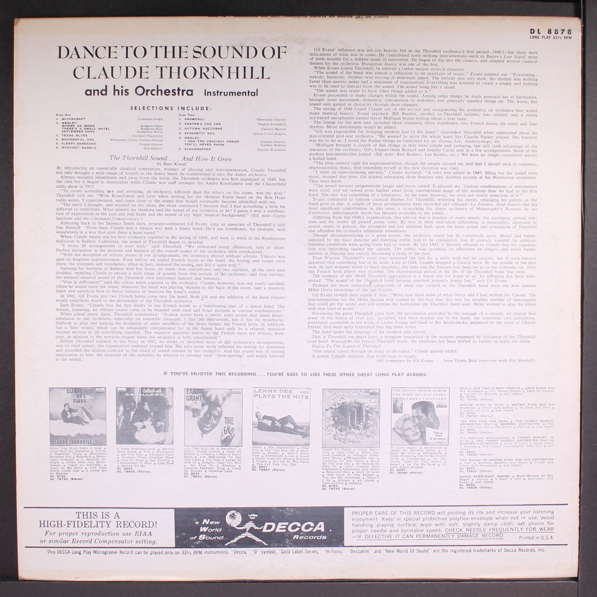 dance to the sound of by CLAUDE THORNHILL