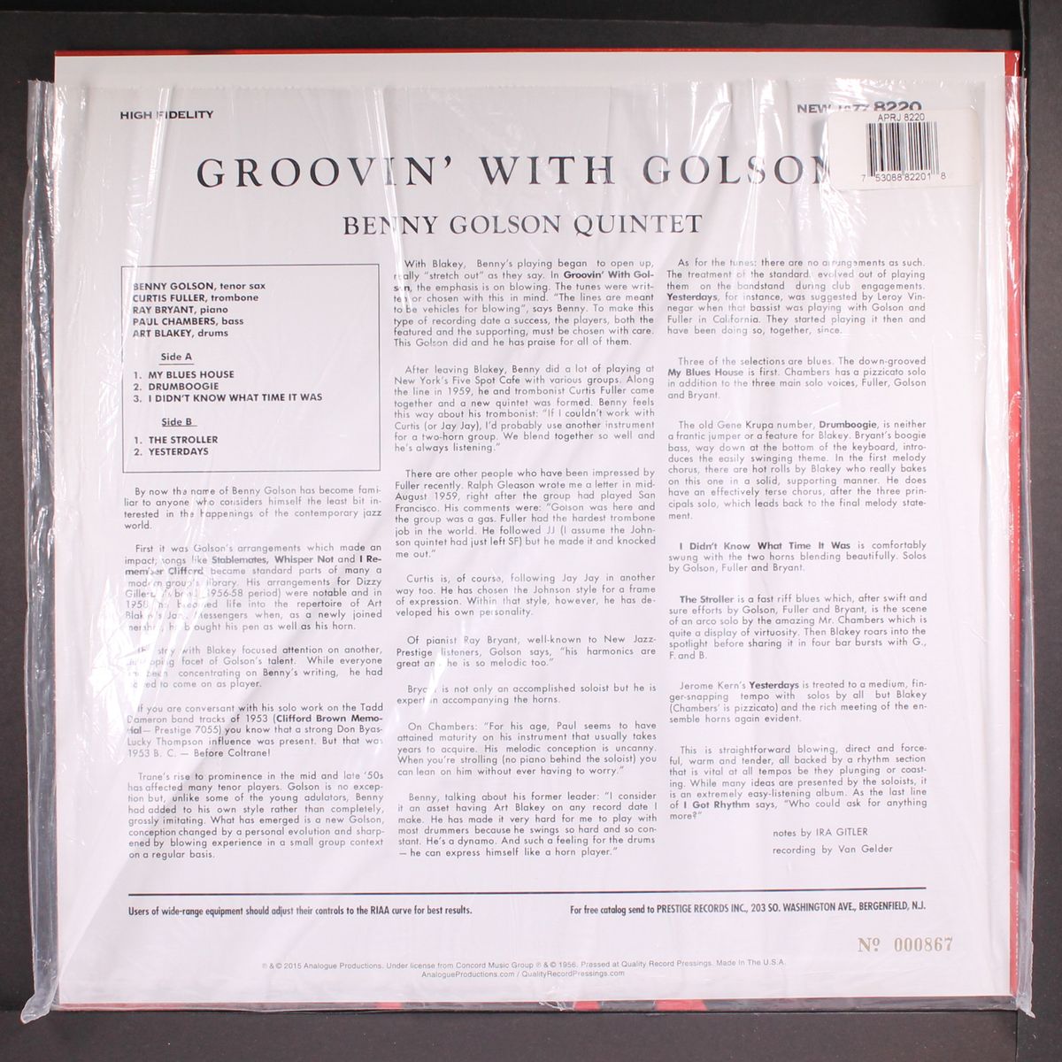 groovin' with golson by BENNY GOLSON