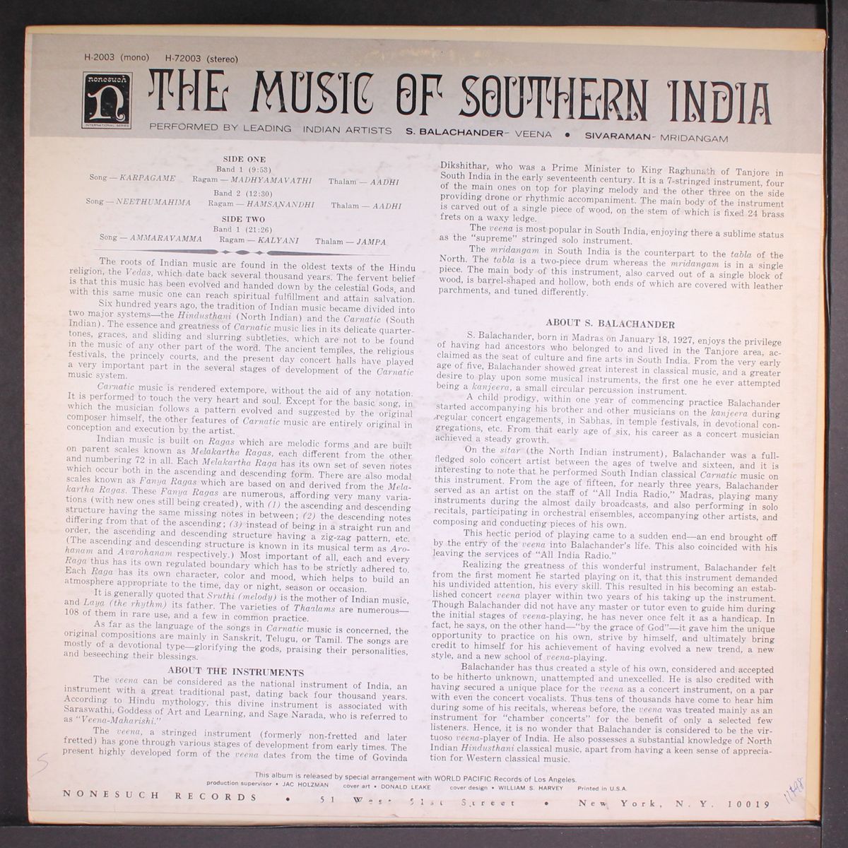 the music of southern india by S. BALACHANDER & SIVARAMAN