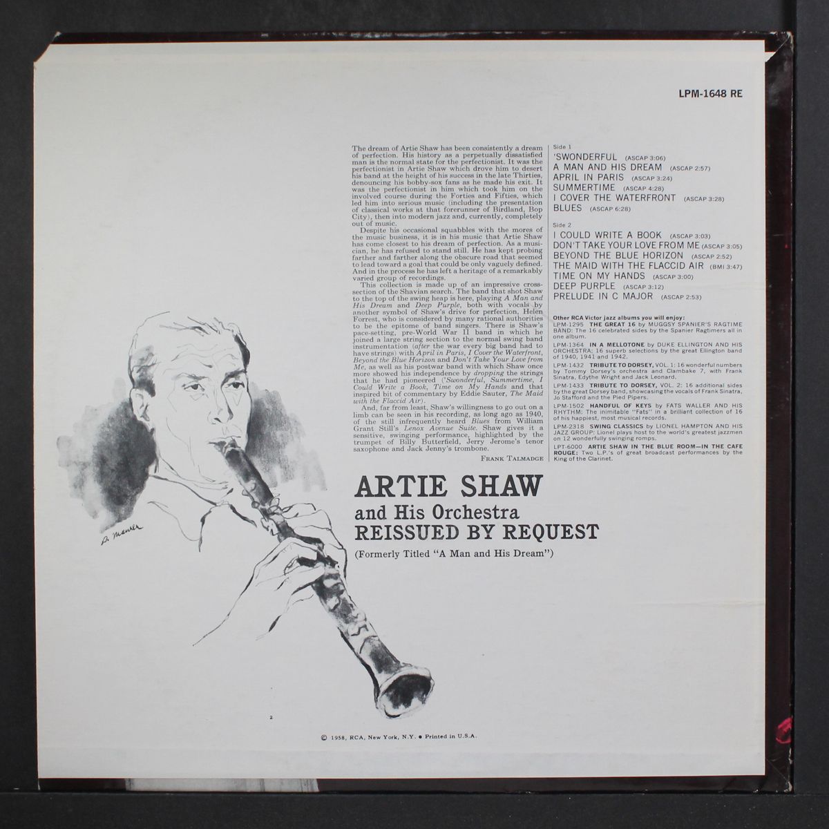 reissued by request by ARTIE SHAW