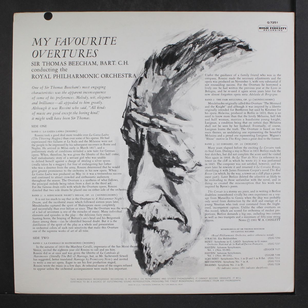my favourite overtures by SIR THOMAS BEECHAM