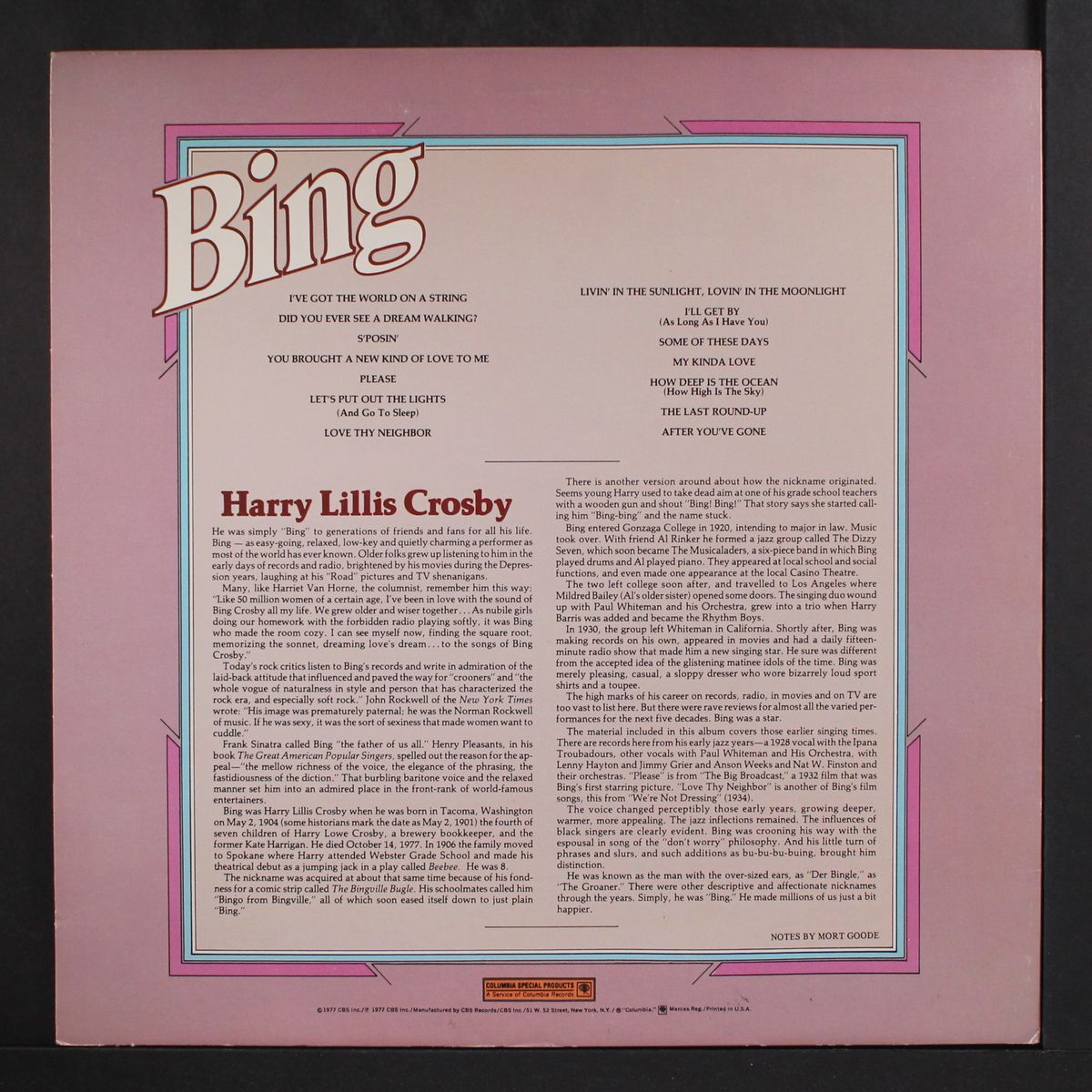 harry lillis cobsy by BING CROSBY